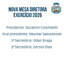 Eleita nova mesa diretora para o exercício de 2026