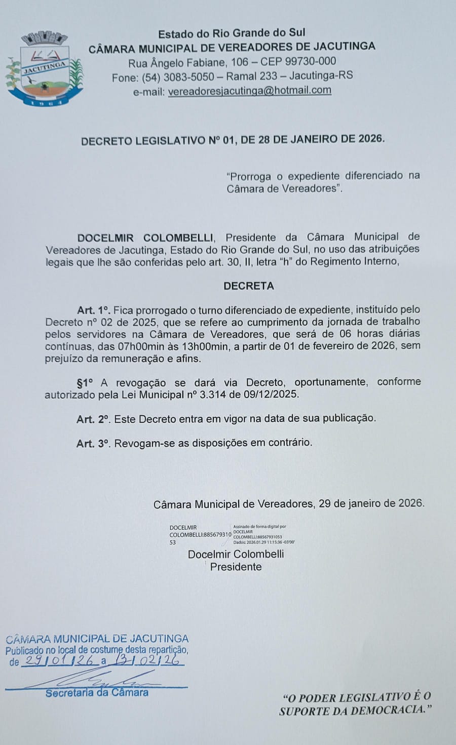 Prorrogação do Turno único