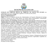 RECEBIDAS AS CONTAS DO PODER EXECUTIVO 2015